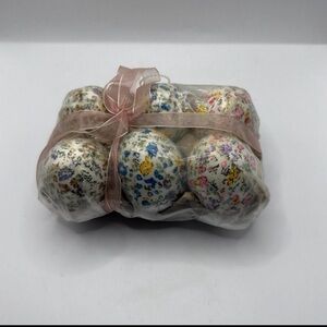NEW Carton of 6 Floral Fabric Covered Eggs